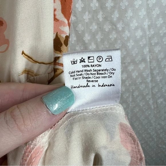 Auguste Cream Pink Floral Tie Open Back Dress - Picture 2 of 5